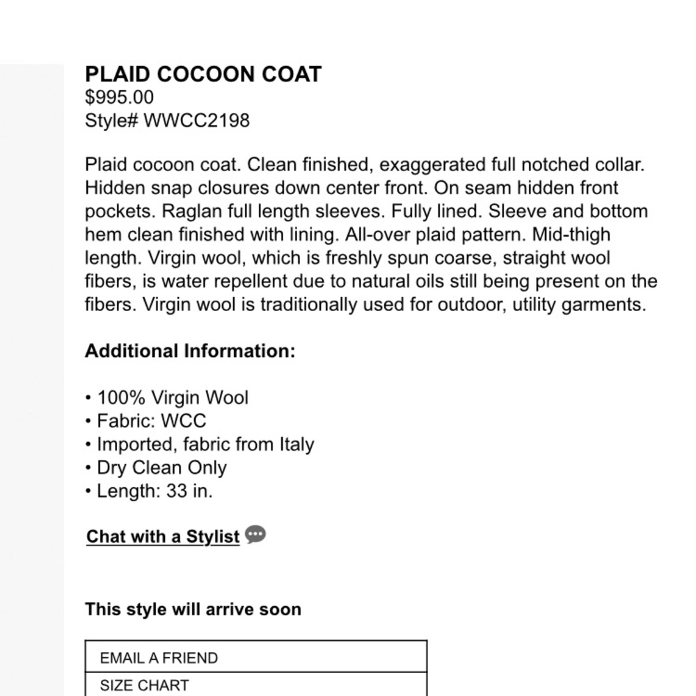James Perse Cocoon Coat NWT FIRM PRICE - Picture 3 of 7
